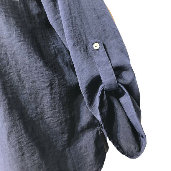 alice blue for stitch fix Blue Roll tab sleeve shirt Size SP - Picture 3 of 8